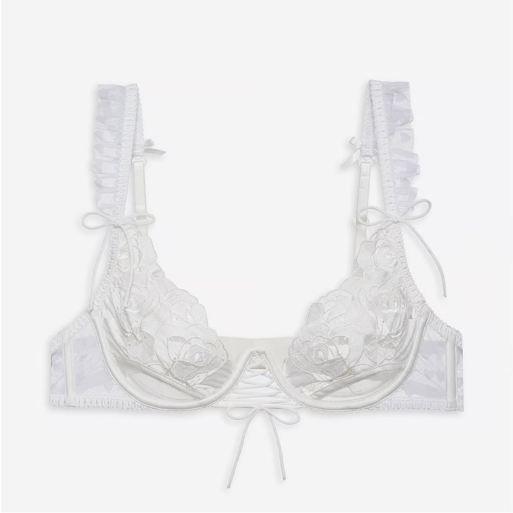 For Love & Lemons Amore White Lace Underwire Bra Bridal white 51425 - Picture 2 of 10